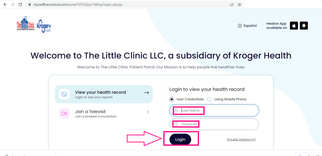 Little Clinic Patient Portal