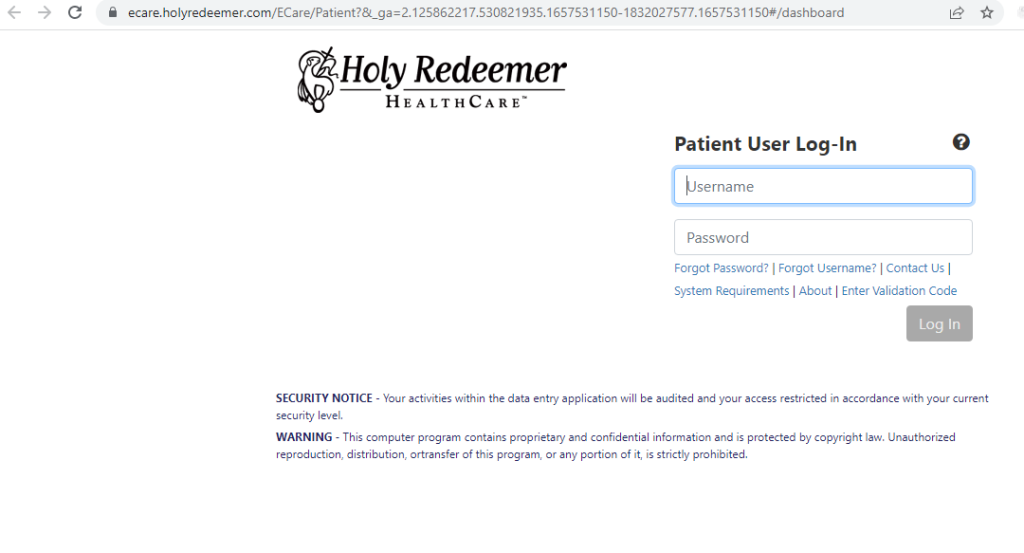 Holy Redeemer Patient Portal
