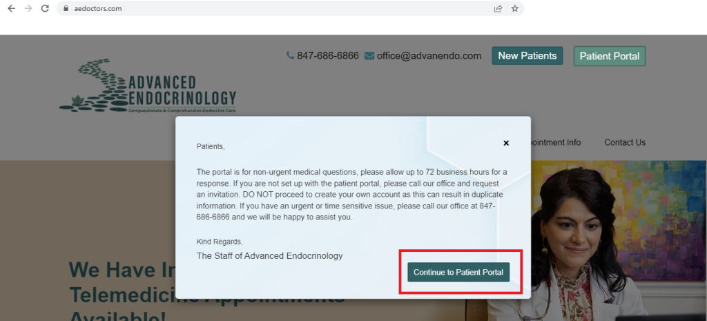 Advanced Endocrinology Patient Portal