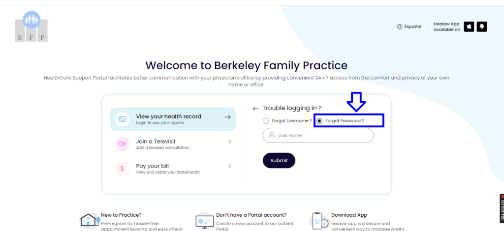 Berkeley Practice Patient Portal