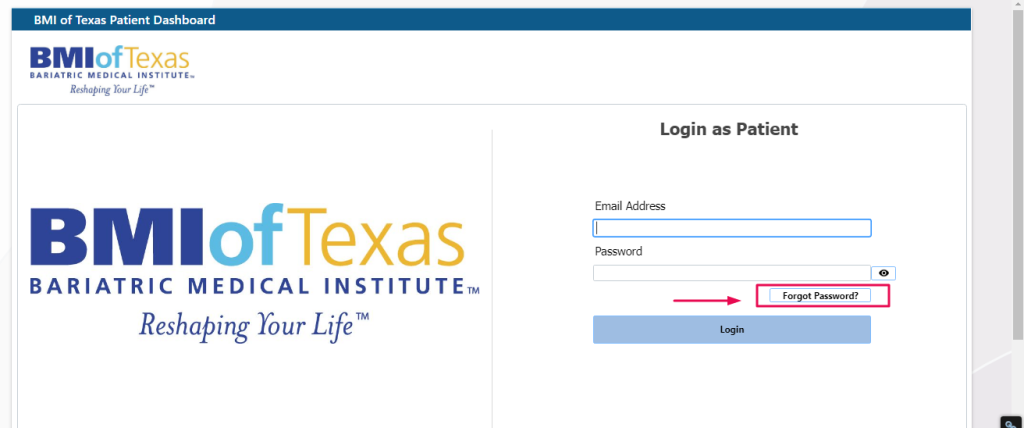 BMI of Texas Patient Portal