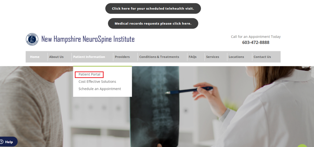 Neurospine patient portal