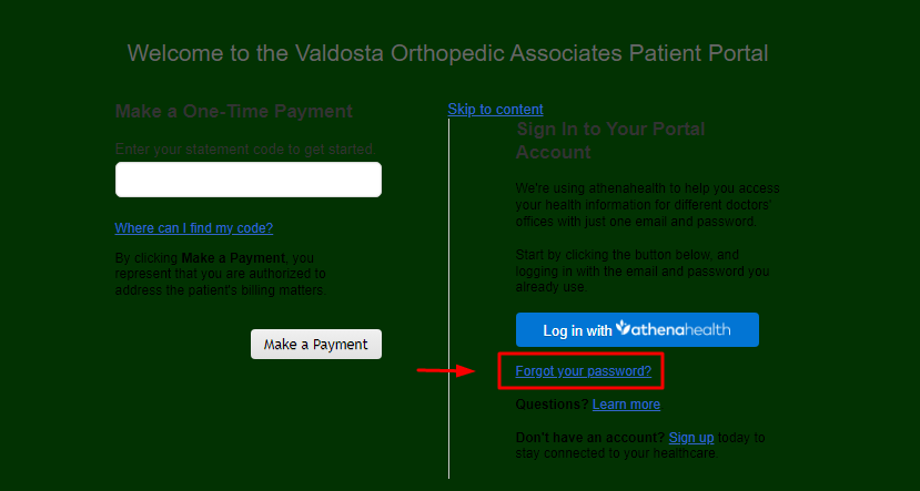 Valdosta Orthopedic Associates Patient Portal