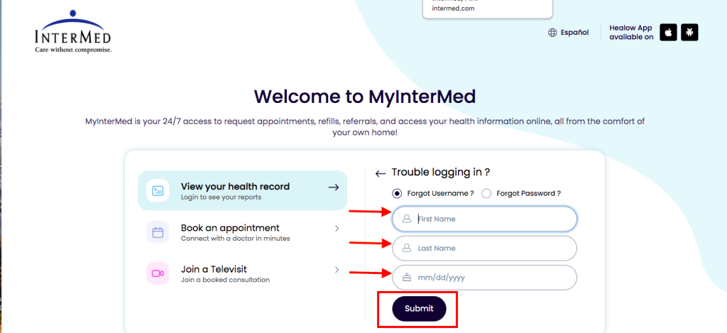 Myintermed Patient Portal