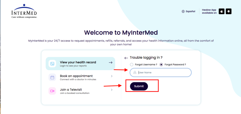 Myintermed Patient Portal