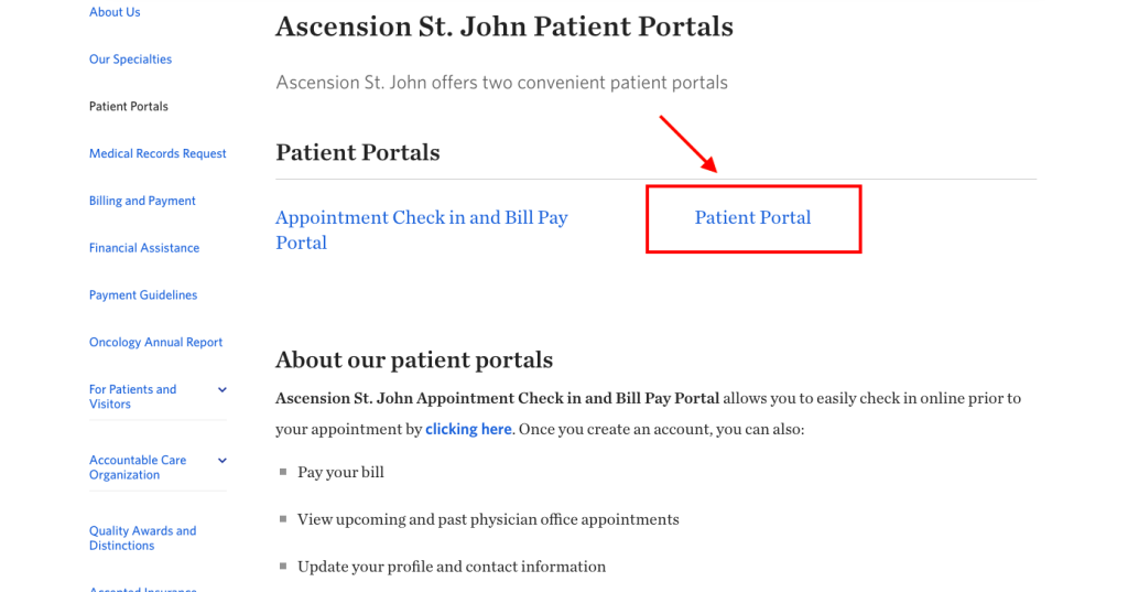 Ascension St John Patient Portal