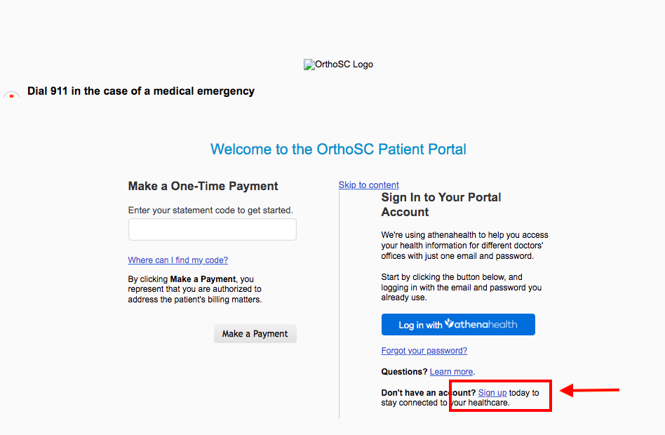 OrthoSC Patient Portal