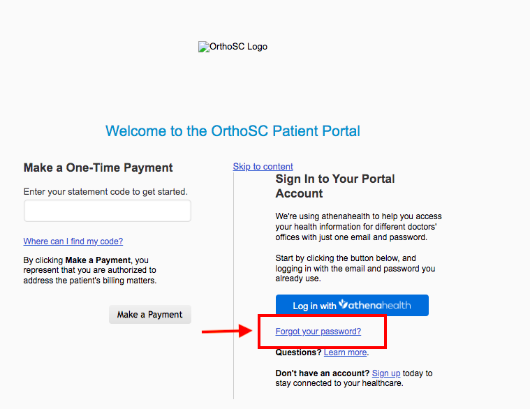 OrthoSC Patient Portal