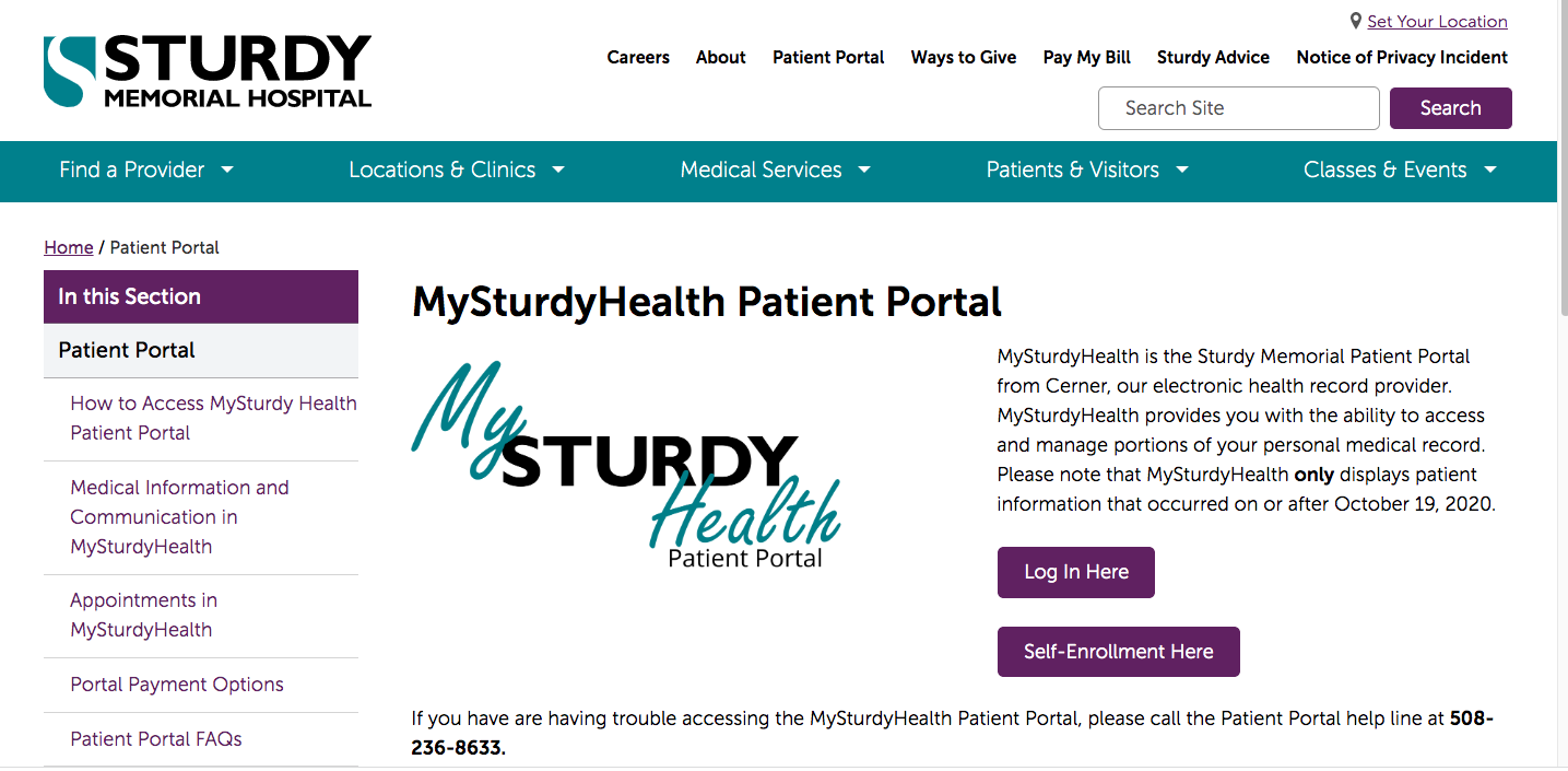 Sturdy Patient Portal