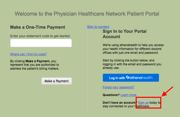 Physician Healthcare Network Patient Portal
