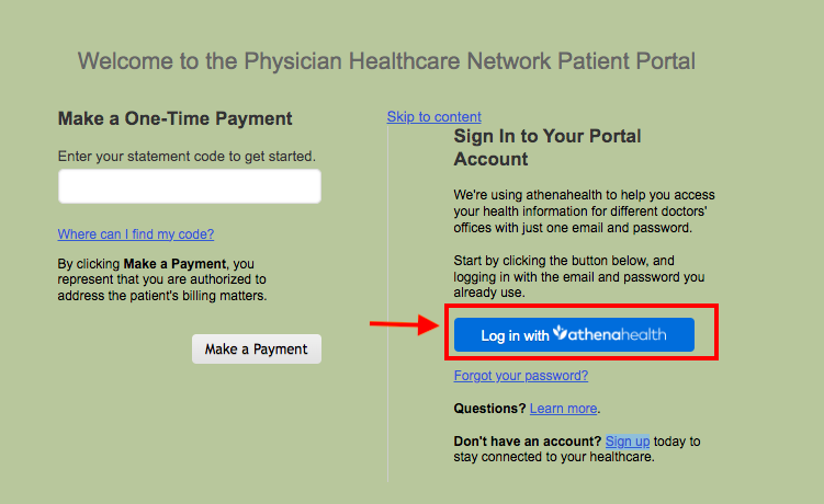 Physician Healthcare Network Patient Portal