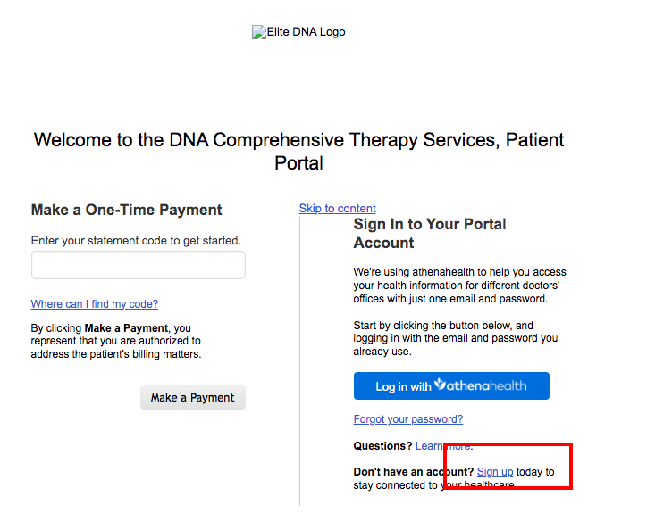 ELITE DNA Patient Portal Login