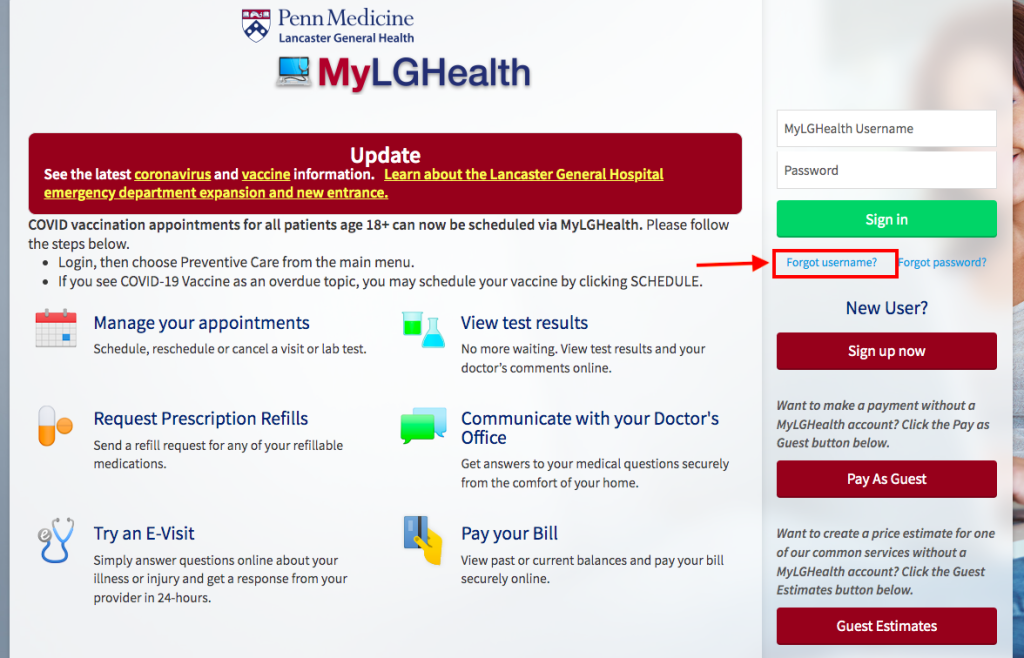 MyLGHealth Patient Portal