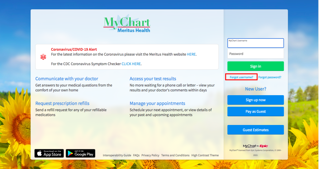 Meritas Patient Portal