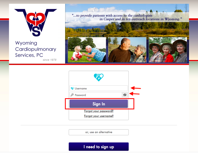 Wyoming Cardiopulmonary Patient Portal 3