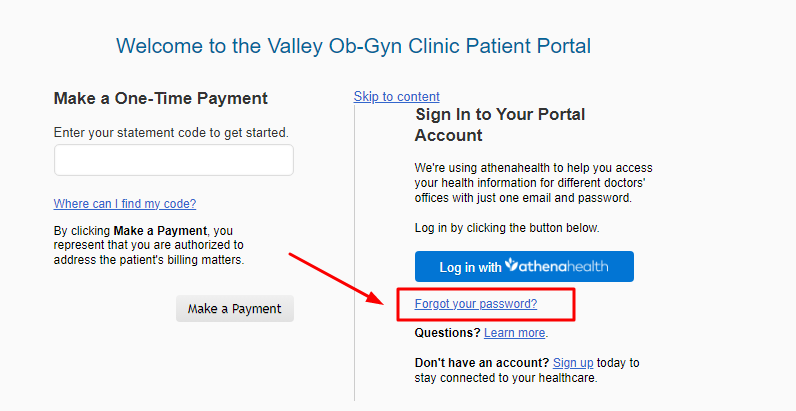 Valley ObGyn Clinic Patient Portal