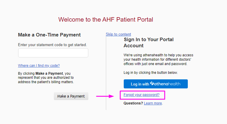 AHF Patient Portal 1