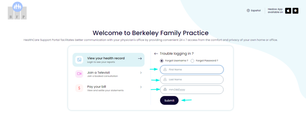 Berkeley Family Practice Patient Portal