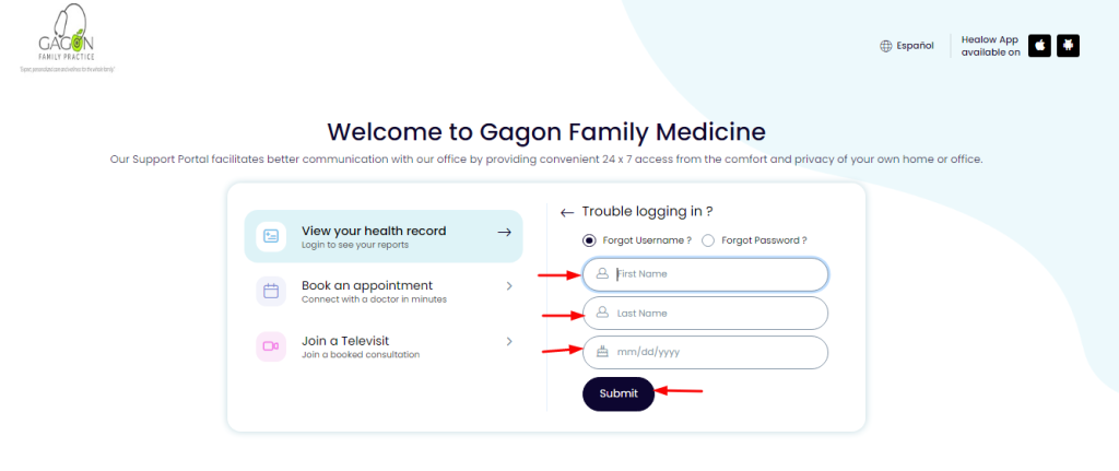 Change The Gagon Family Medicine Patient Portal Username