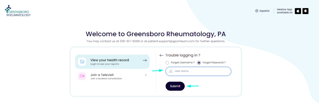Greensboro Rheumatology Patient Portal