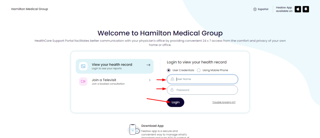 Hamilton Medical Group Patient Portal Login 2