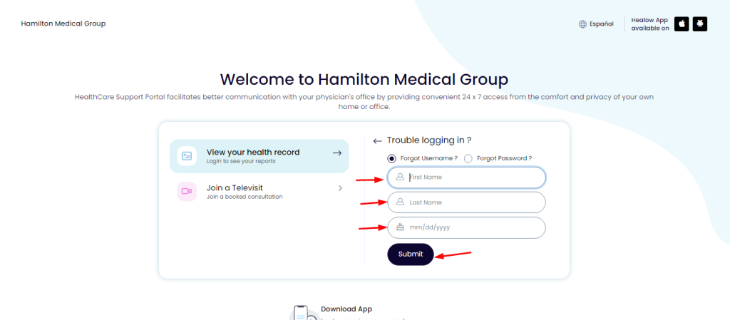 Hamilton Medical Group Patient Portal Login 5