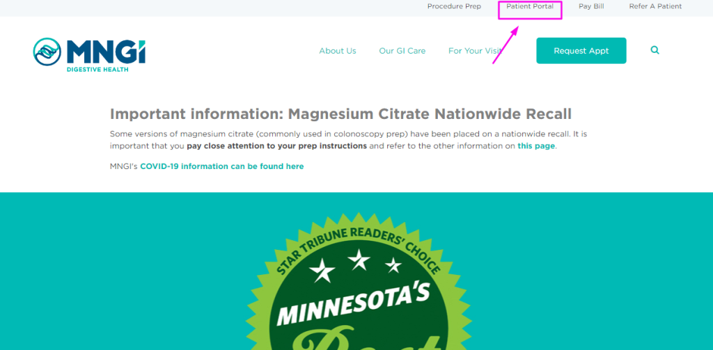 MNGI patient portal