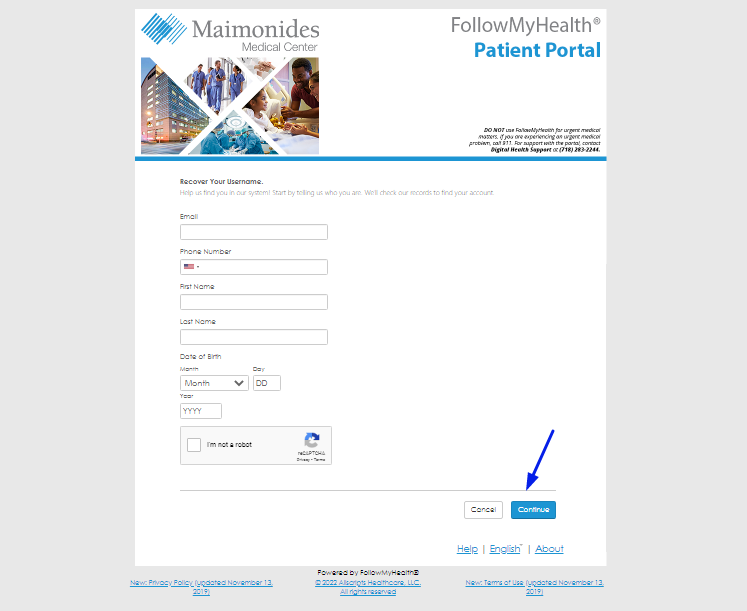 Maimonides Patient Portal 5