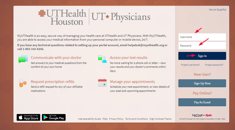 MyUTHealth Patient Portal Login