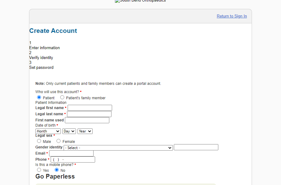 South Bend Orthopedics Patient Portal