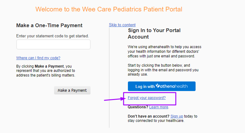 Wee Care Pediatrics Patient Portal 2