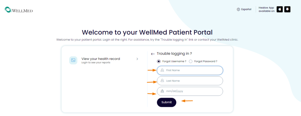 WellMed Patient Portal Change username